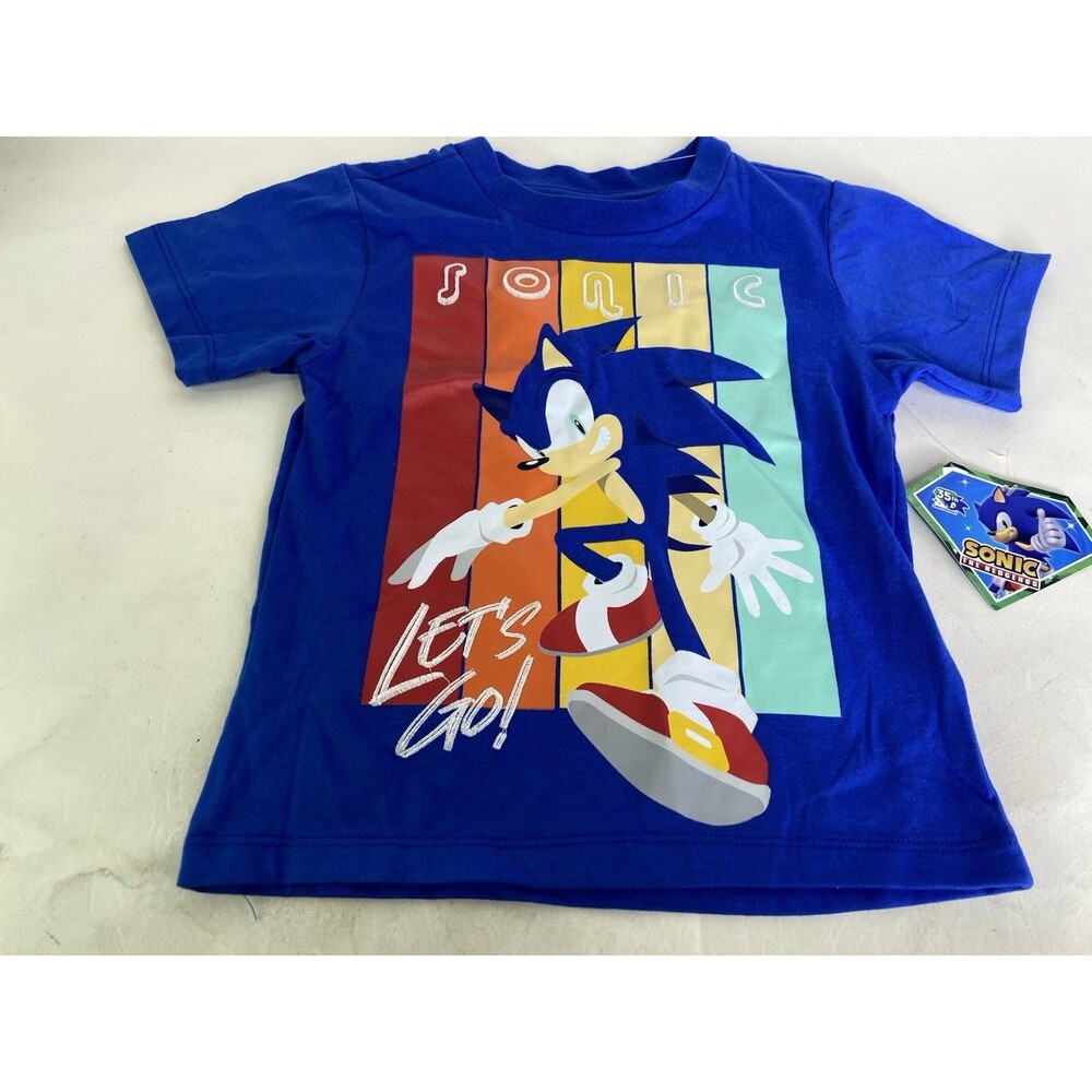 Sonic The Hedgehog Lets Go Short Sleeve Tee T-Shirt Boys Size 4